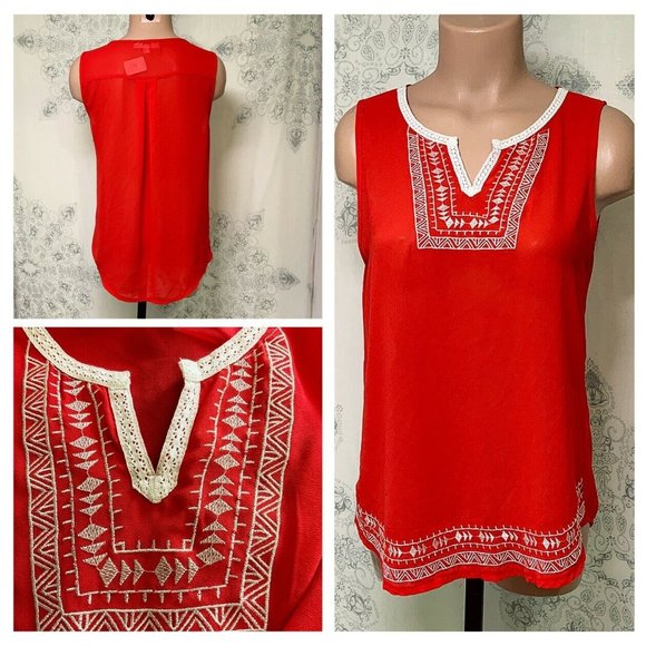 3 Shirts Silk sz Med Everly Embroidered UO Heart Soul Tops Blouses Tunic Floral - Picture 5 of 12